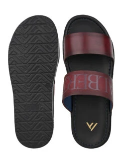 Alberto Torresi PVC Printed Branding Textured Bordo Leather Men Slippers -Alberto Torresi Sale Store 02 2 08f72607 c226 4685 a27a 0551a968fe17
