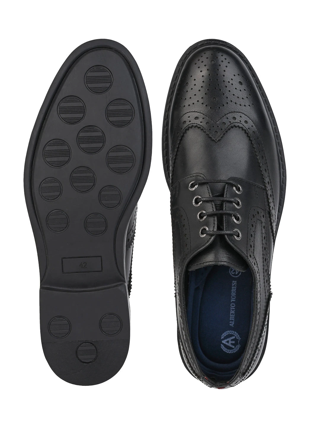 Alberto Torresi Genuine Leather Black Formal Brogue Shoes 8 Alberto Torresi Genuine Leather Black Formal Brogue Shoes - Image 8