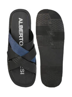 Alberto Torresi 270 Trendy Non Stitched StrapBlue Leather Slippers 13 Alberto Torresi 270 Trendy Non Stitched StrapBlue Leather Slippers -Alberto Torresi Sale Store 07 2 2