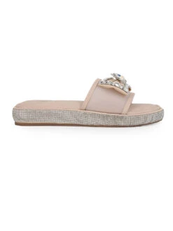 Aberto Torresi Elegant Nude Embellished Slide Sandals – Sparkle With Every Step -Alberto Torresi Sale Store 1000 BAIGE 3