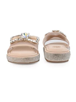 Aberto Torresi Elegant Nude Embellished Slide Sandals – Sparkle With Every Step -Alberto Torresi Sale Store 1000 BAIGE 4
