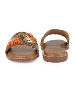 Alberto Torresi Brown Handcrafted Detailing With Festive Charm -Alberto Torresi Sale Store 1004 ORANGE GOLD 4