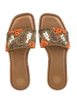Alberto Torresi Brown Handcrafted Detailing With Festive Charm -Alberto Torresi Sale Store 1004 ORANGE GOLD 5