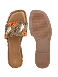 Alberto Torresi Brown Handcrafted Detailing With Festive Charm -Alberto Torresi Sale Store 1004 ORANGE GOLD 6