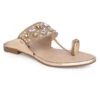Aberto Torresi Toe-Ring Sandals – Glamorous Party Wear With Crystal Detailing -Alberto Torresi Sale Store 1005 GOLD 1