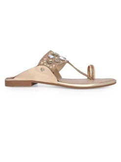 Aberto Torresi Toe-Ring Sandals – Glamorous Party Wear With Crystal Detailing -Alberto Torresi Sale Store 1005 GOLD 3