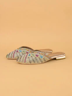 Alberto Torresi Party Wear Synthetic Heels With TPR Sole -Alberto Torresi Sale Store 1006 MULTI GOLD 4