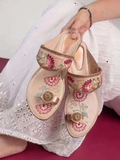 Alberto Torresi Women’s Embroidered Ethnic Sandals -Alberto Torresi Sale Store 1007 BAIGE 9