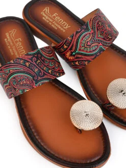 Alberto Torresi Women’s Printed Ethnic Kolhapuri Sandals -Alberto Torresi Sale Store 1008 TAN 7