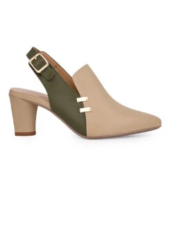 Alberto Torresi Women’s Baige & Olive Slingback Block Heels -Alberto Torresi Sale Store 1020 BAIGE 3