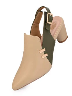 Alberto Torresi Women’s Baige & Olive Slingback Block Heels -Alberto Torresi Sale Store 1020 BAIGE 5