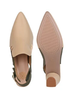 Alberto Torresi Women’s Baige & Olive Slingback Block Heels -Alberto Torresi Sale Store 1020 BAIGE 6
