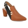Alberto Torresi Women’s Tan & Black Slingback Block Heels -Alberto Torresi Sale Store 1020 TAN 1