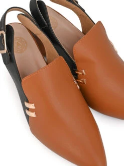 Alberto Torresi Women’s Tan & Black Slingback Block Heels -Alberto Torresi Sale Store 1020 TAN 7