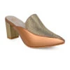 Alberto Torresi Women’s Metallic Gold Block Heel Mules -Alberto Torresi Sale Store 1021 BROWN GOLD 1