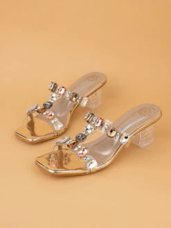 Alberto Torresi Gold-Toned Crystal Ankle-Strap Synthetic Heels -Alberto Torresi Sale Store 1025 GOLD 4