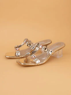 Alberto Torresi Gold-Toned Crystal Ankle-Strap Synthetic Heels -Alberto Torresi Sale Store 1025 GOLD 5