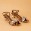 Alberto Torresi Iridescent Stone Embellished Synthetic Heels Sandal -Alberto Torresi Sale Store 1026 COPPER 1