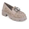 Alberto Torresi Women’s Chunky Sole Loafers With Buckle -Alberto Torresi Sale Store 1030 BAIGE 1