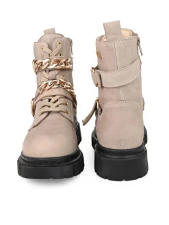 Alberto Torresi Women’s Chunky Sole Ankle Boots With Chain -Alberto Torresi Sale Store 1040 BAIGE 4