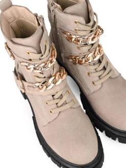 Alberto Torresi Women’s Chunky Sole Ankle Boots With Chain -Alberto Torresi Sale Store 1040 BAIGE 7