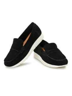 Alberto Torresi All Day Suede Thick Sole Loafer/ Sneaker For Women -Alberto Torresi Sale Store 11784 BLACK 5 5ca7a0a8 bd9a 4d65 b422 cf56517e528a