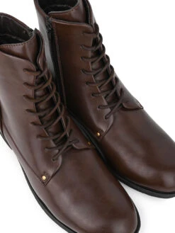 Alberto Torresi Barcus Series 111 Faux Brown Leather Long Boots -Alberto Torresi Sale Store 40111 BROWN 7