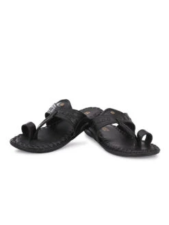 Alberto Torresi Men's Black Kolhapuri Thong Slipper -Alberto Torresi Sale Store 59264 BLACK 5