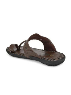Alberto Torresi Men's Dark Brown Kolhapuri Thong Slipper -Alberto Torresi Sale Store 59264 DARK BROWN BLACK 3