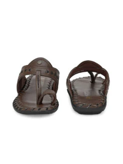 Alberto Torresi Men's Dark Brown Kolhapuri Thong Slipper -Alberto Torresi Sale Store 59264 DARK BROWN BLACK 5