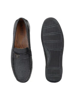 Alberto Torresi Genuine Leather Black Textured Loafers For Men -Alberto Torresi Sale Store 63797 BLACK CROCO 6 5954791d e400 440d bbc0 7c4935966eff