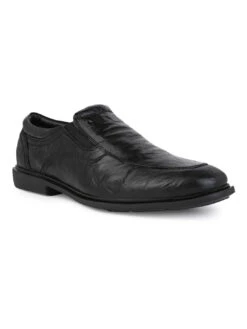 Alberto Torresi Shiny CrinkleBlack Leather Slip InSneakers Eva Sole Formals -Alberto Torresi Sale Store 66701 BLACK 1