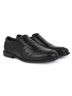 Alberto Torresi Shiny CrinkleBlack Leather Slip InSneakers Eva Sole Formals -Alberto Torresi Sale Store 66701 BLACK 2