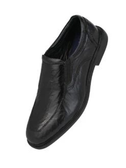 Alberto Torresi Shiny CrinkleBlack Leather Slip InSneakers Eva Sole Formals -Alberto Torresi Sale Store 66701 BLACK 4