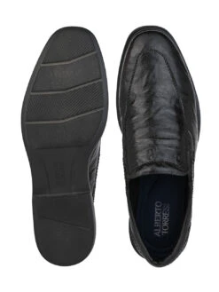 Alberto Torresi Shiny CrinkleBlack Leather Slip InSneakers Eva Sole Formals -Alberto Torresi Sale Store 66701 BLACK 6