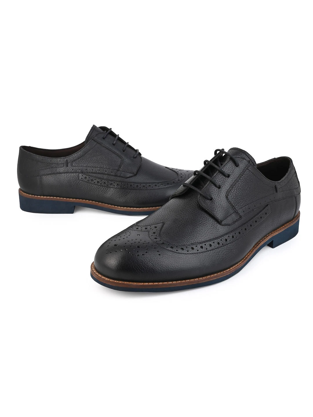 Alberto Torresi Horwik Series Black Mild Leather Brogue Shoe 7 Alberto Torresi Horwik Series Black Mild Leather Brogue Shoe - Image 7