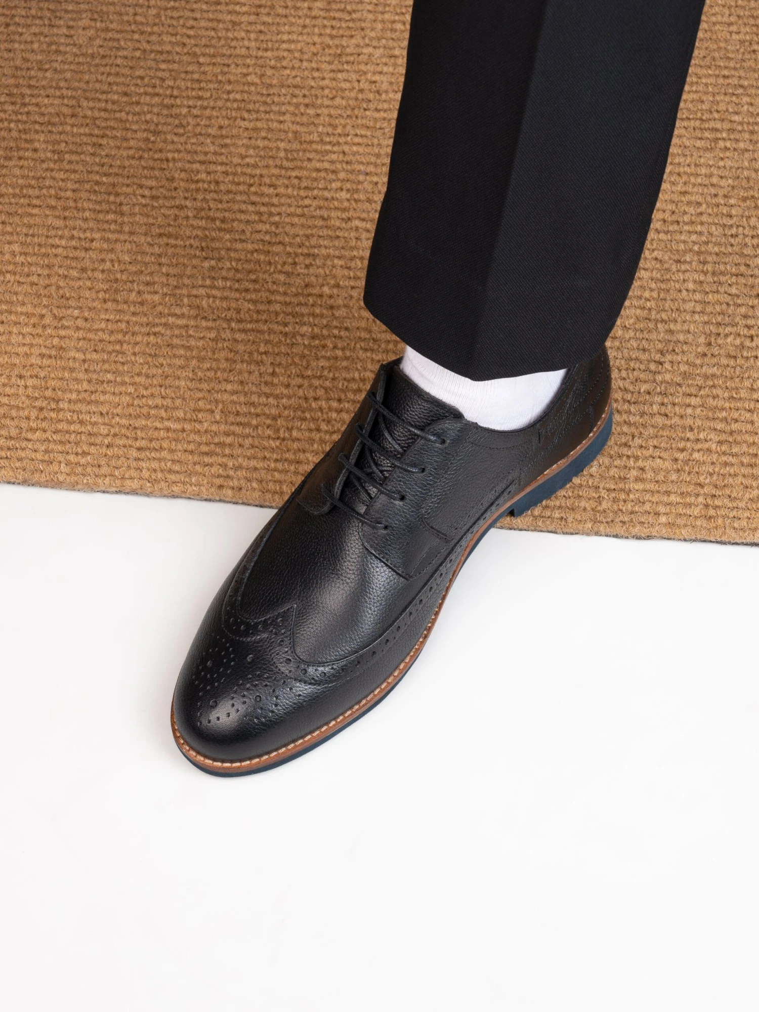 Alberto Torresi Horwik Series Black Mild Leather Brogue Shoe 4 Alberto Torresi Horwik Series Black Mild Leather Brogue Shoe - Image 4