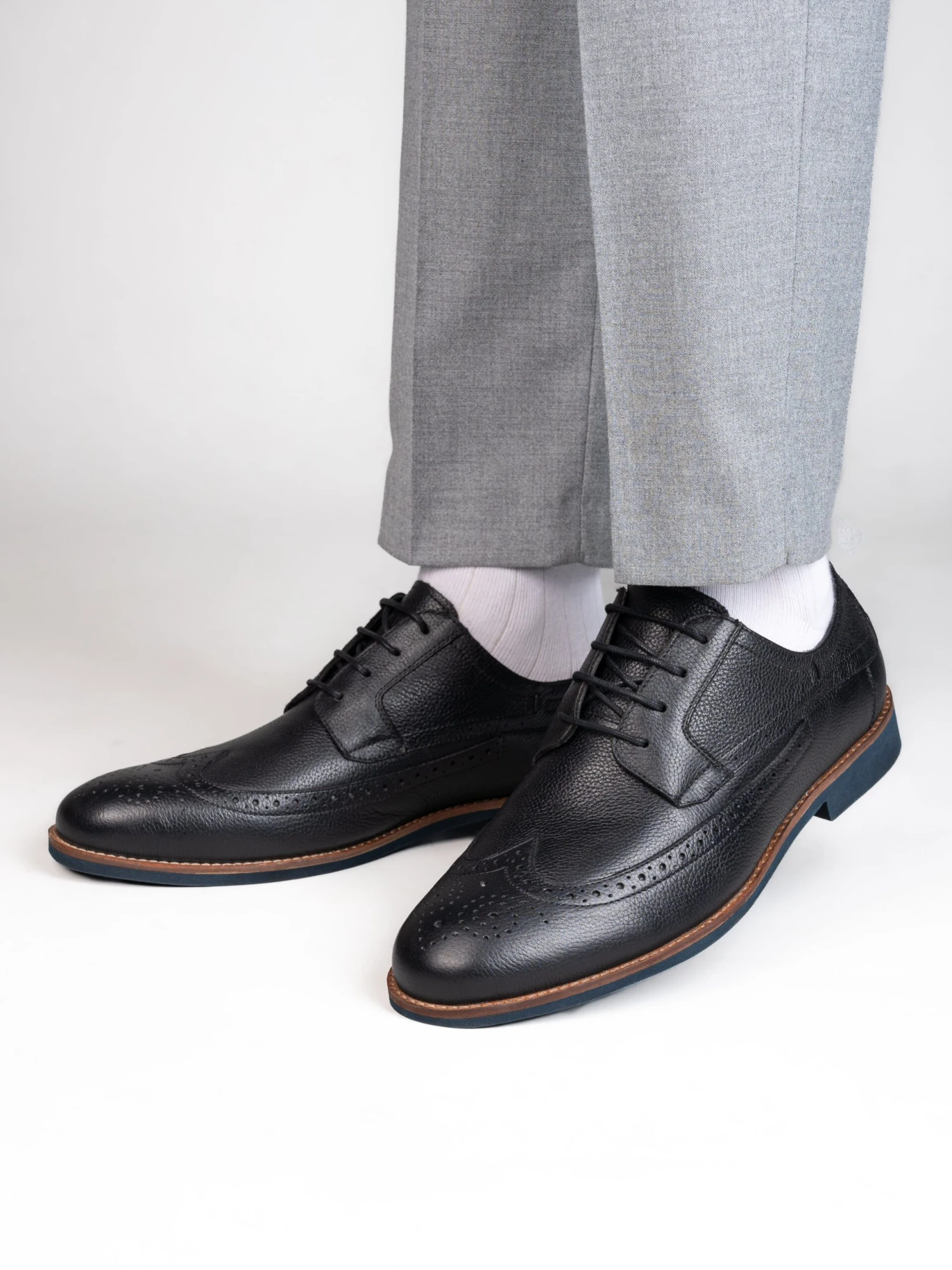 Alberto Torresi Horwik Series Black Mild Leather Brogue Shoe 2 Alberto Torresi Horwik Series Black Mild Leather Brogue Shoe - Image 2
