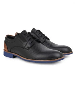 Alberto Torresi Horwik Series 708 Black Textured Leather Derby Shoe -Alberto Torresi Sale Store 66708 BLACK 2