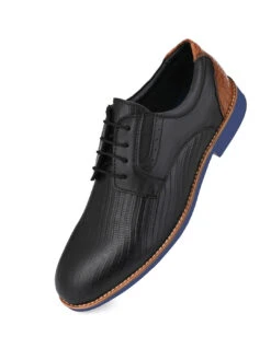 Alberto Torresi Horwik Series 708 Black Textured Leather Derby Shoe -Alberto Torresi Sale Store 66708 BLACK 4