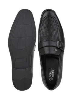 Alberto Torresi Office Edition Black Faux Leather Monk Slip On 801 -Alberto Torresi Sale Store 66801 BLACK 6