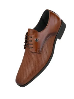 Alberto Torresi Red Jerry Series Tan Textured Leather Lace Up Shoe -Alberto Torresi Sale Store 66806 TAN 4