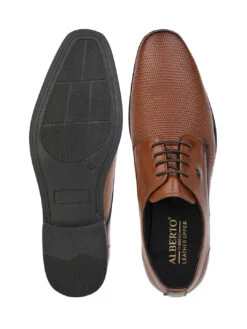 Alberto Torresi Red Jerry Series Tan Textured Leather Lace Up Shoe -Alberto Torresi Sale Store 66806 TAN 5