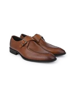Alberto Torresi Genuine Leather Monk Shoes Dark Brown -Alberto Torresi Sale Store 66924TAN 2
