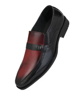 Alberto Torresi Genuine Leather Black-Bordo Slipon Formal Shoes -Alberto Torresi Sale Store 66925 BLACK BORDO 4