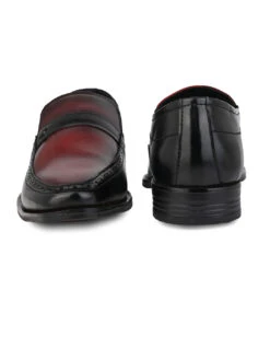Alberto Torresi Genuine Leather Black-Bordo Slipon Formal Shoes -Alberto Torresi Sale Store 66925 BLACK BORDO 5
