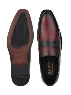 Alberto Torresi Genuine Leather Black-Bordo Slipon Formal Shoes -Alberto Torresi Sale Store 66925 BLACK BORDO 6