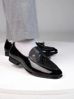 Alberto Torresi Nancy Penny Black Patent Tassel Loafer