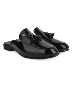 Alberto Torresi Black Tassel Patent Mule -Alberto Torresi Sale Store 66938 BLACK 4