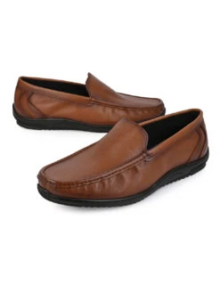 Alberto Torresi Genuine Leather Filter Series Rubber Sole With Padded Comfort Plain Loafers -Alberto Torresi Sale Store 66941 TAN 3 bf617f6d 30bf 4c3f 9a75 cda18b24d5e8